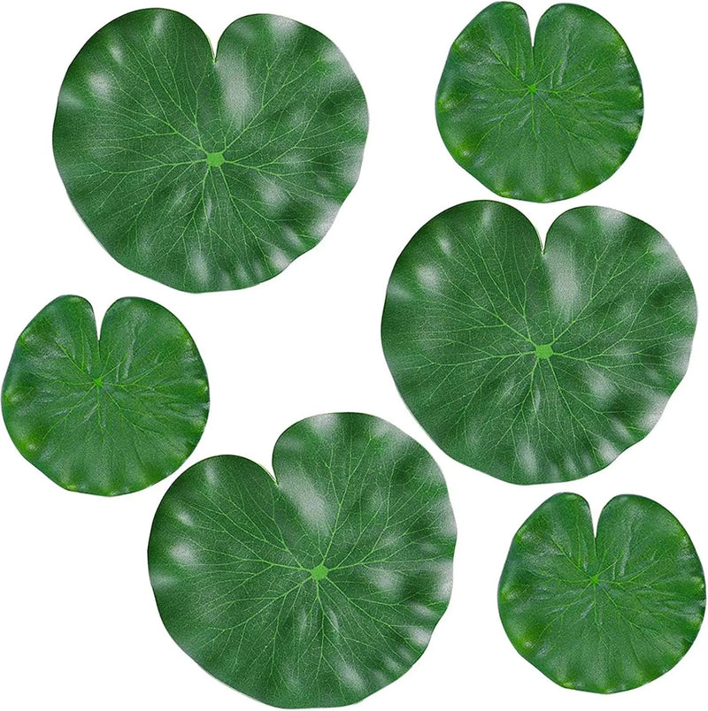 Floating Lily Pads for Ponds, 6Pcs Realistic Lily Pads Leaves Artificial Floating Foam Lotus Leaves Plastic Foam Water Lily Pads Foliage Pond Decor for Pond Pool Koi Fish Patio Aquarium by GreenHaven Gardens