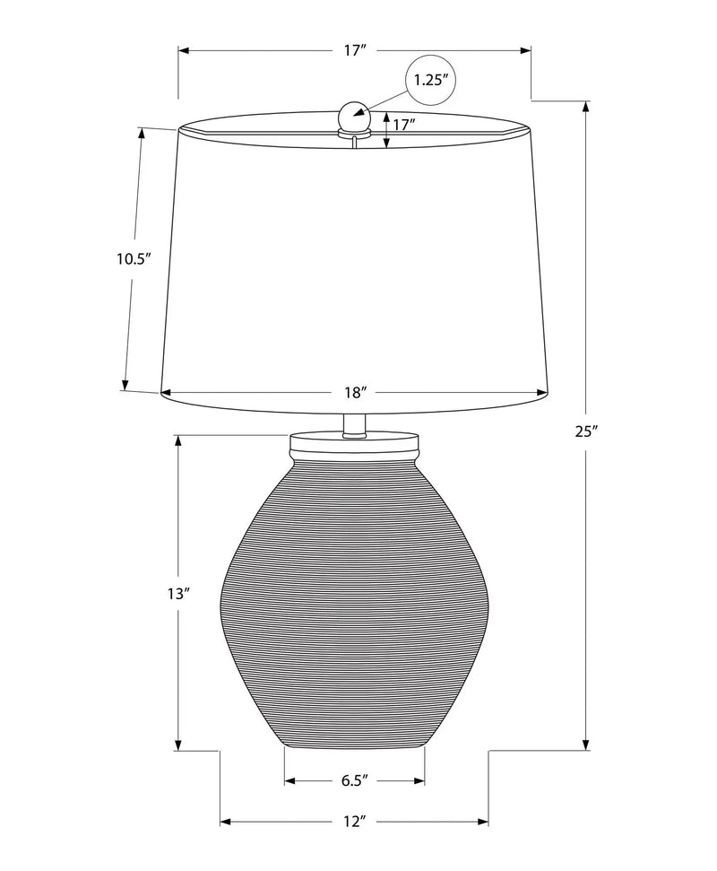 Lighting, Table Lamp, Concrete, Contemporary - Black / Cream by Unique Piece Furniture