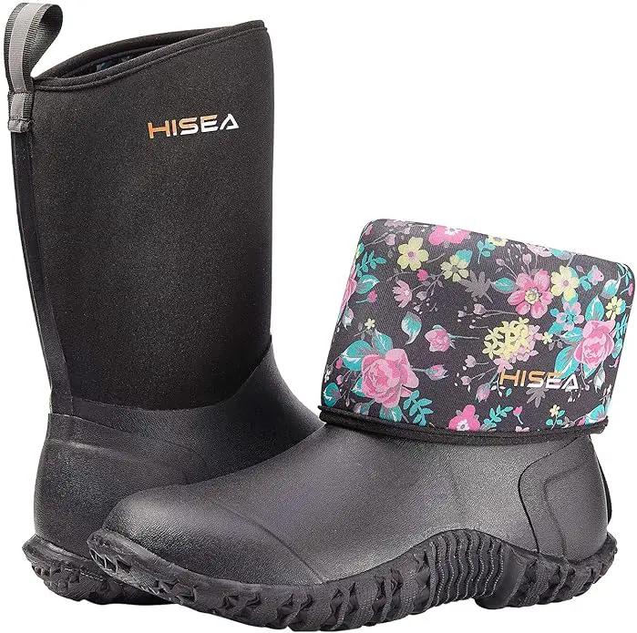 HISEA Women's Rubber Garden Boots Waterproof Insulated Yard Gardening Shoes Mid Height for Mud Working Outdoor by GreenHaven Gardens
