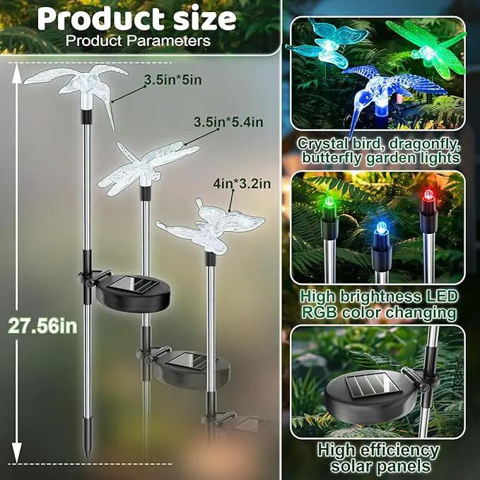 Anordsem Solar Lights Outdoor Decorations: Garden Stake Light Waterproof for Yard Decor Outside - LED Dragonfly Hummingbird Butterfly Lamp for Patio Pathway Home by GreenHaven Gardens