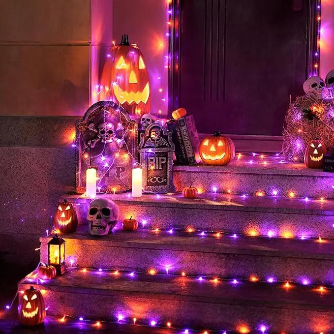 JMEXSUSS 400LED Halloween Lights with Remote,Orange and Purple Halloween Lights Waterproof,8 Modes Halloween String Lights Indoor Outdoor Plug in for Halloween Decorations by GreenHaven Gardens