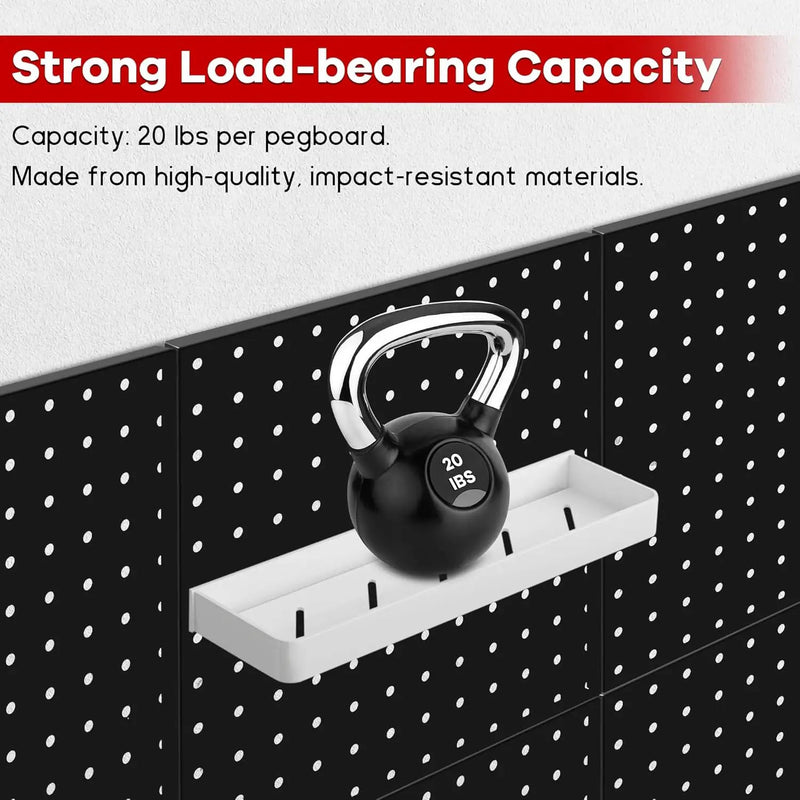 Pegboard Panels 8 Packs Metal Black, Heavy Duty Steel Peg Boards Wall Tool Organizer with Screw for Garage, Tool Storage, Office Organization, Craft Room, Kitchen by GreenHaven Gardens