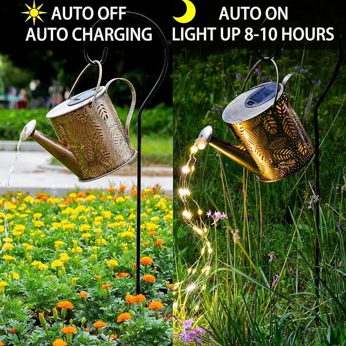Outdoor Garden Decor Solar Lights, Large Waterproof Watering Can Landscape Lights Hanging Outside Decorations for Gardening Gift Yard Front Porch Clearance Lawn Driveway Patio Backyard Pathway by GreenHaven Gardens