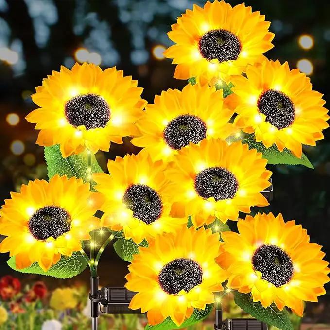 Outdoor Solar Garden Lights, 2024 Upgraded Waterproof Outdoor Solar Lights with 9 Bigger & Brighter Sunflowers, Garden Lights Solar Powered Outdoor Lights for Outside Patio Yard Decorations by GreenHaven Gardens