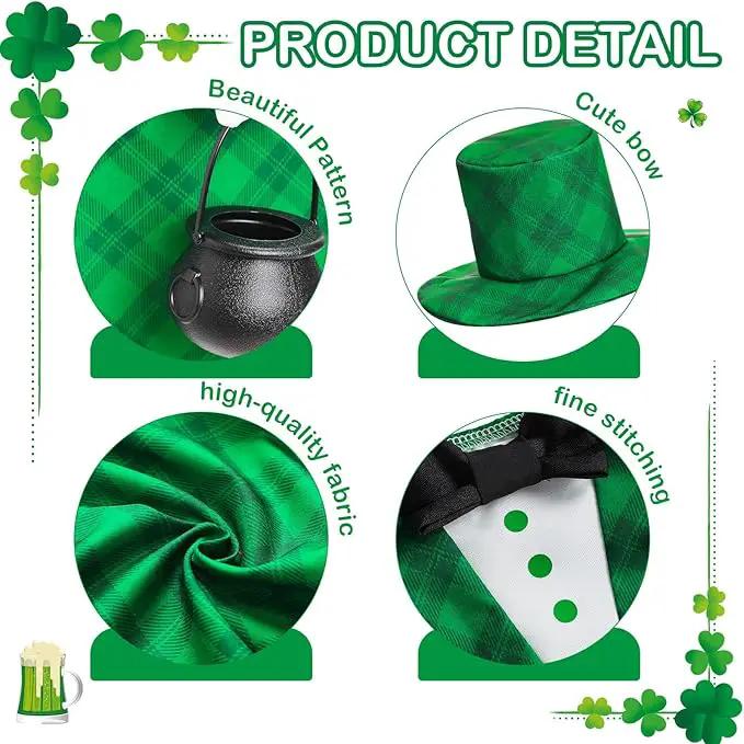 St Patrick's Green Plaid Goose Outfit Lawn Porch Goose Clothes 23 Inch St Patricks Day Outdoor Patio Yard Lawn Art Decoration by GreenHaven Gardens