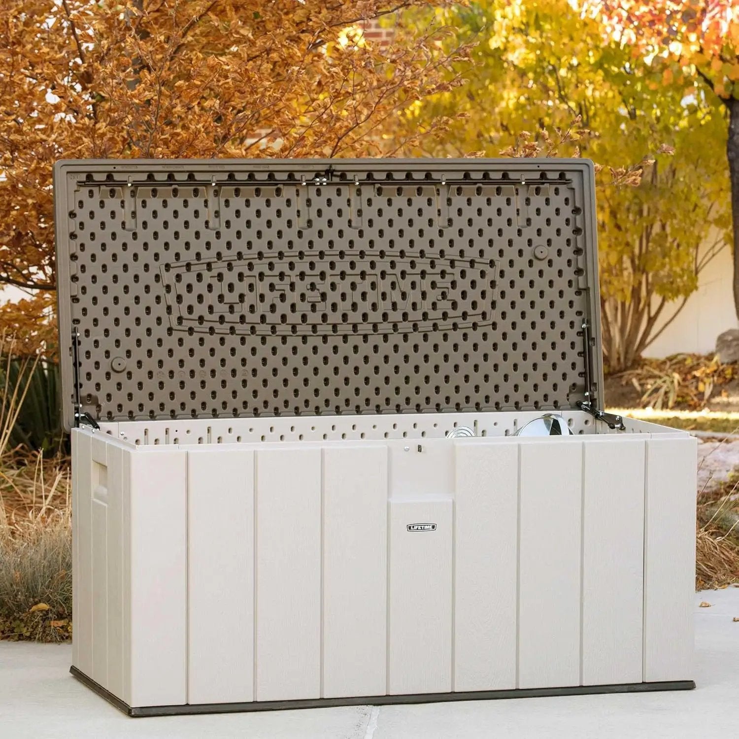 LIFETIME 60254 Heavy-Duty Outdoor Storage Deck Box, 150 Gallon, Desert Sand/Brown by GreenHaven Gardens