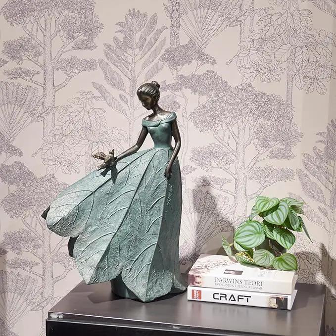 Guichifun Fairy Statue Collection Home Decoration - Leaf Angel Girls Resin Home Decor for Outside or Inside Rustic Garden Outdoor Yard Decorations Figurines Gift 14.25 x 9 x 20.25 Inch by GreenHaven Gardens