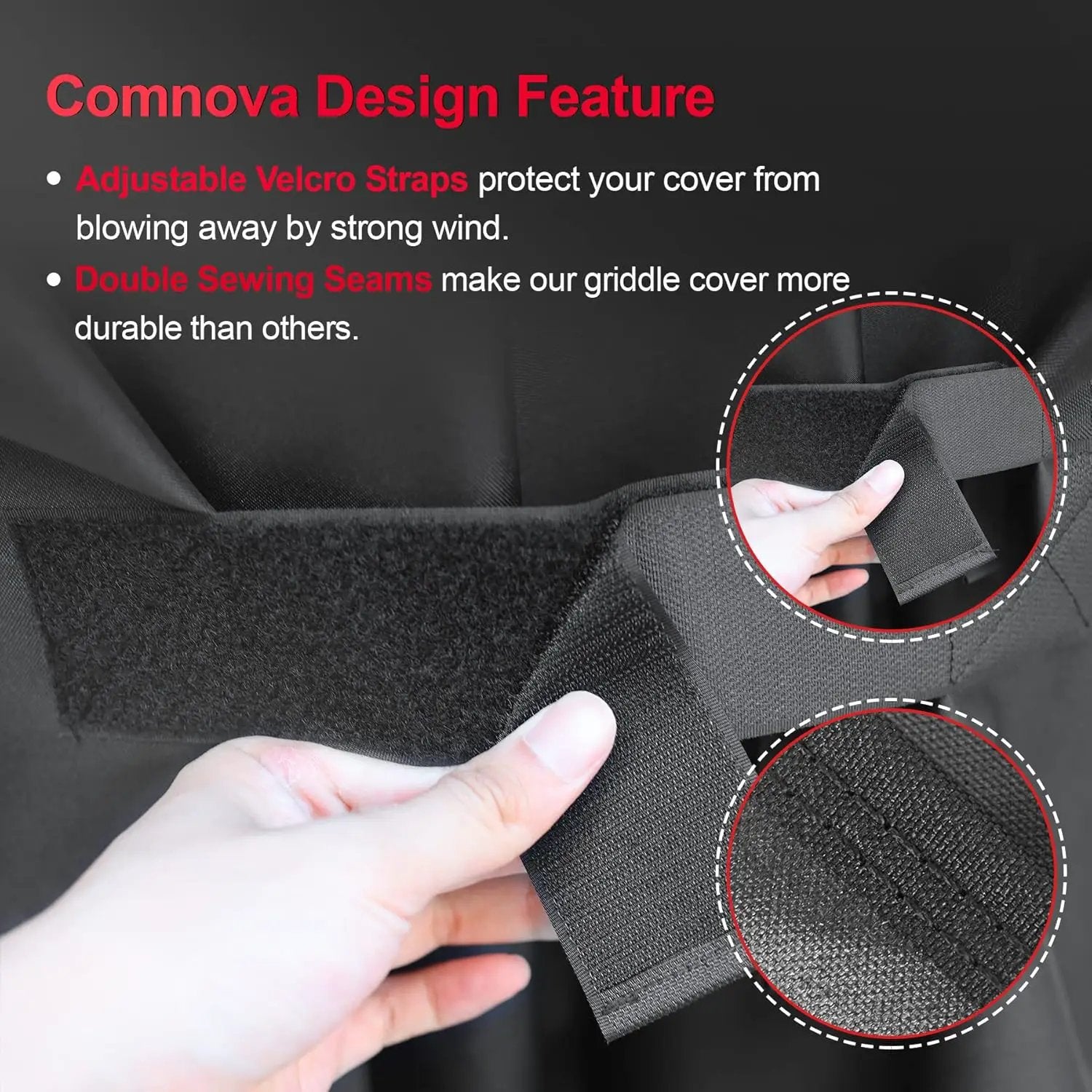 Comnova Grill Cover 60 Inch - 600D Grill Cover for Weber Genesis 300 Series Gas Grill Heavy Duty & Waterproof, Outdoor BBQ Cover for Weber, Char Broil, Dyna-glo, Nexgrill (Not Fit Genesis E325) by GreenHaven Gardens