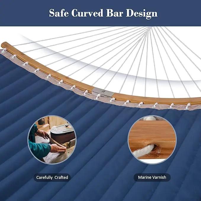 SUNCREAT Portable Outdoor Hammock with Stand, Heavy Duty Hammock with Carrying Bag, Soft Pillow, Balance Ropes, Dark Blue by GreenHaven Gardens