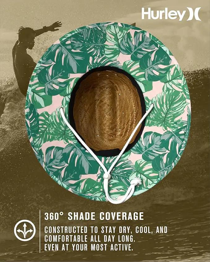 Hurley Women's Straw Hats - Real Straw Hat Medium Brim and Adjustable Chin Strap by GreenHaven Gardens