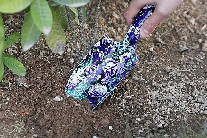 FLORA GUARD 3 Piece Aluminum Garden Tool Set - Trowel, Cultivator, Pruning Shear, Gift Set for Gardening Needs (Purple&Blue) by GreenHaven Gardens