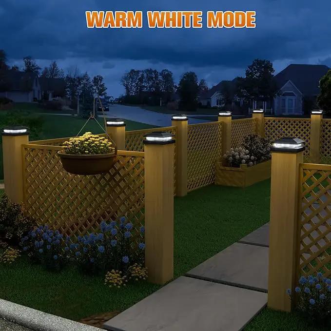 APONUO Solar Post Cap Lights for 4x4 Wood & Vinyl Posts, IP44 Waterproof Cool White LED 4x4 Post Solar Lights, Outdoor Garden Patio Yard Decor, 16 Pack (Black) by GreenHaven Gardens