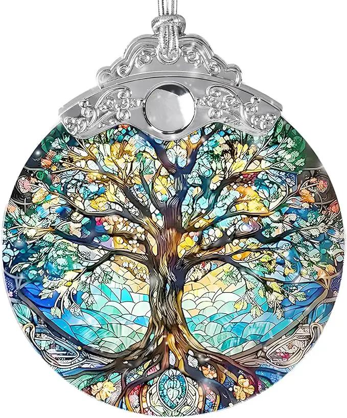 Tree of Life Stained Glass Suncatcher - Holidays & Christmas Tree Ornament, Decor & Gifts by GreenHaven Gardens