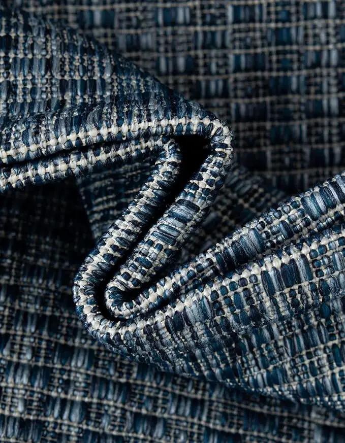 Unique Loom Outdoor Border Collection Area Rug - Soft Border (2' 7" x 4' 1" Hearth Blue/Ivory) by GreenHaven Gardens