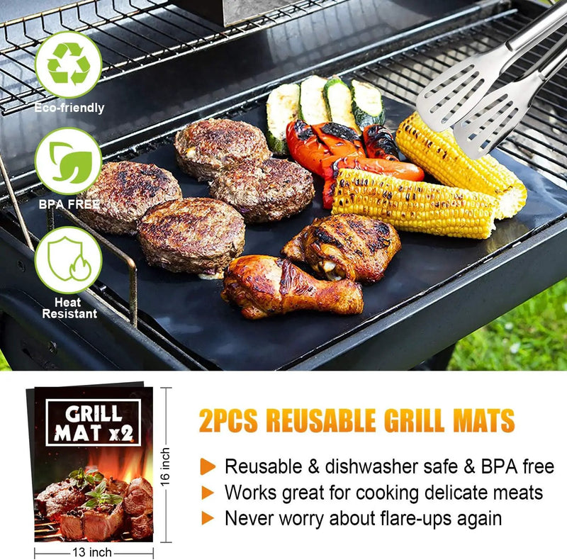 BBQ Grill Accessories Set, 38Pcs Stainless Steel Grill Tools Grilling Accessories with Aluminum Case, Thermometer, Grill Mats for Camping/Backyard Barbecue, Grill Set for Men Women by GreenHaven Gardens