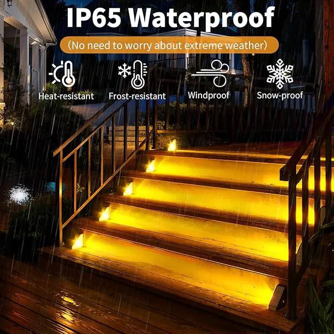 KINKAI Solar Step Lights for Outside, 10 Pack Outdoor Stair Light Waterproof Step Lighting for Garden, Patio, Yard, Front Door, Porch Decor (Warm Light) by GreenHaven Gardens
