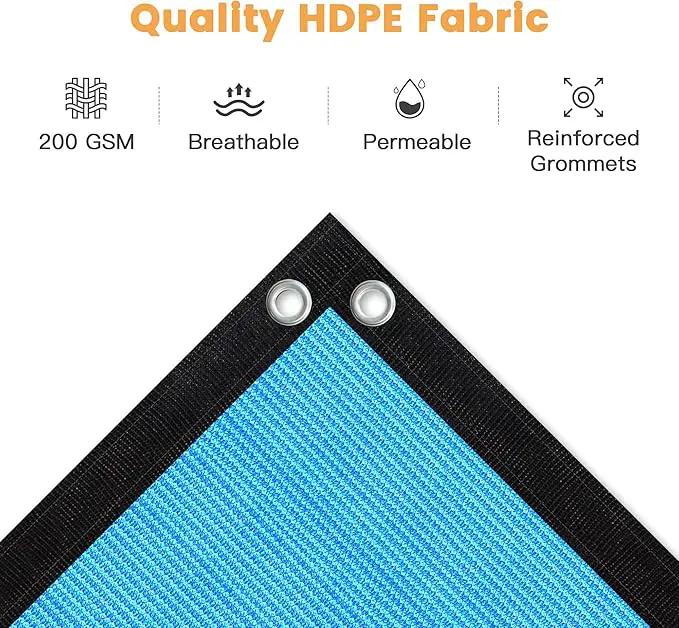 VICLLAX Shade Fabric Sun Shade Cloth with Every 2 FT Grommets for Patio Garden Pergola Cover Canopy 11x13 FT, Mixed Turquoise by GreenHaven Gardens