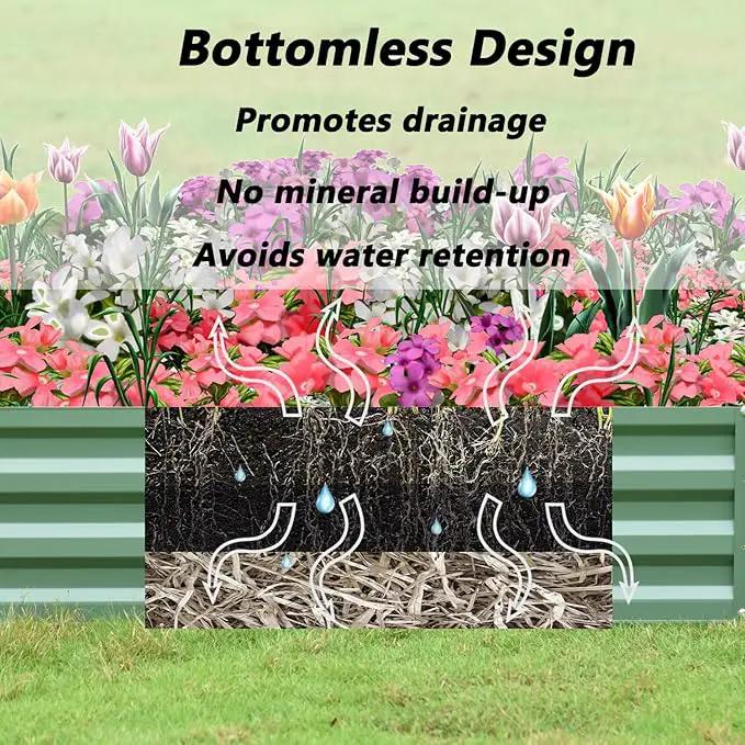 Aoodo 4 x 2 x 1 ft Raised Garden Bed for Patio Garden Lawn, Bed Only, Set of 2 by GreenHaven Gardens