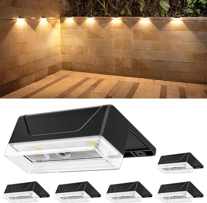Ellasay Solar Fence Lights Outdoor: IP65 Waterproof RGB Solar Powered with 8 Lighting Modes - Wall Decor for Garden Deck Patio Backyard Balcony 6 Pack by GreenHaven Gardens