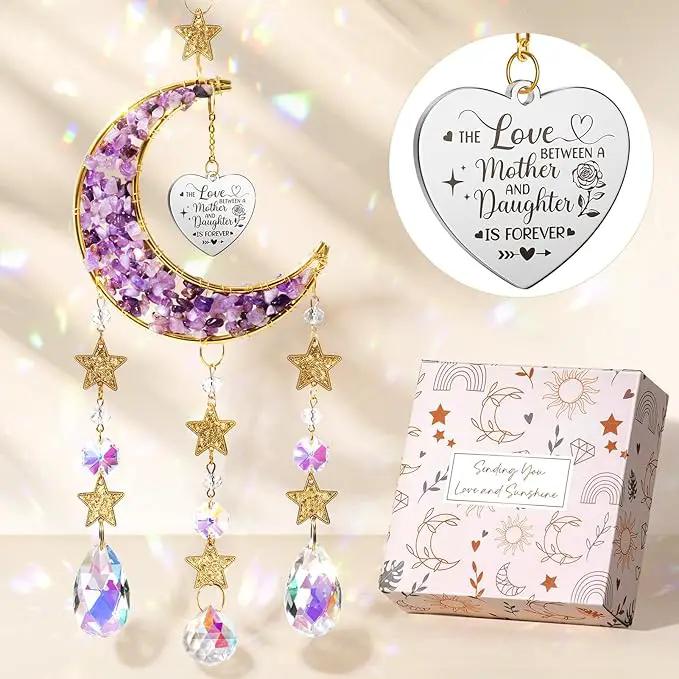 Best Mom Gifts, from Daughter Kids, Mom Birthday Gifts for Mother-in-Law Christmas Mom Gift-Mom Moon Crystal Suncatcher for Indoor Window Hanging Decor New Mom Gifts for Women Wife by GreenHaven Gardens