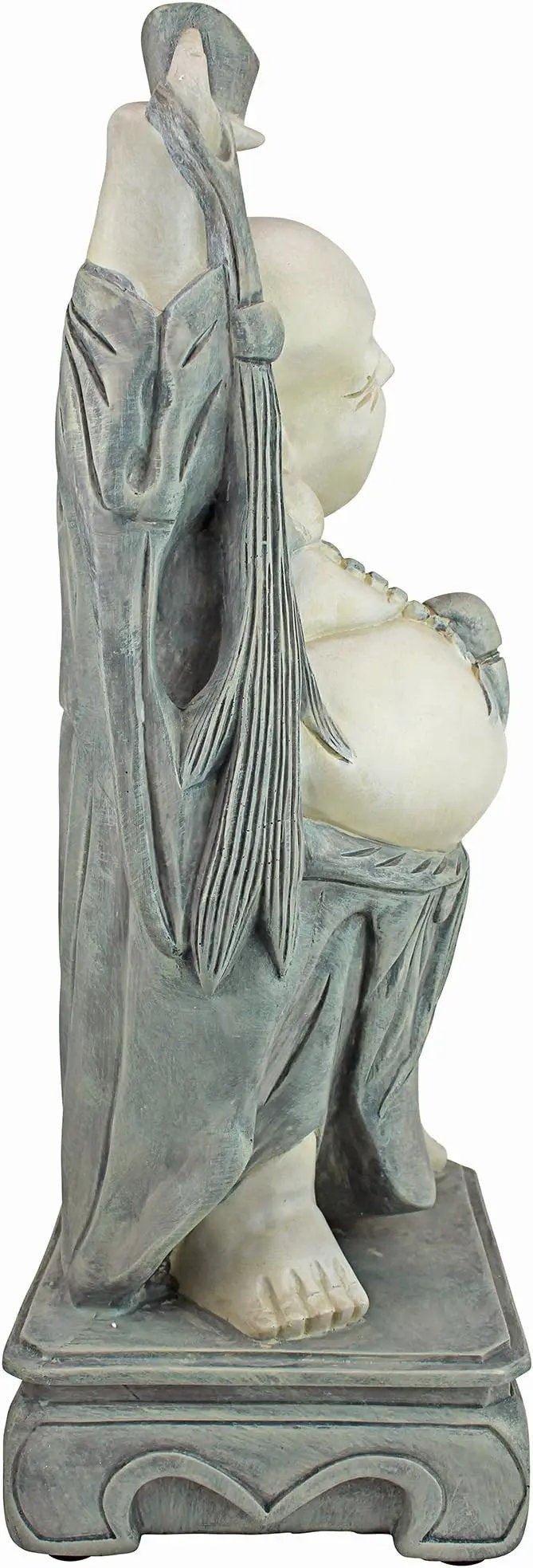 Design Toscano Jolly Hotei Laughing Man Asian Decor Indoor/Outdoor Garden Statue, 26 inches tall, Cast Stone Resin, Two Tone Stone Finish by GreenHaven Gardens