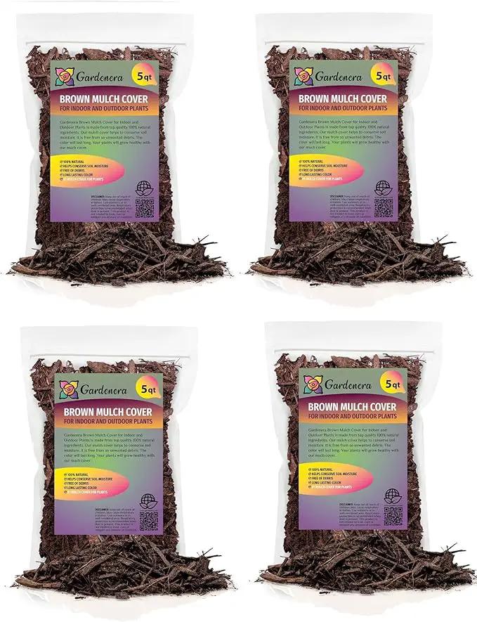 Organic Brown Mulch - Nurture Your Plants with Natural Nutrients - 20 QUARTS by GreenHaven Gardens