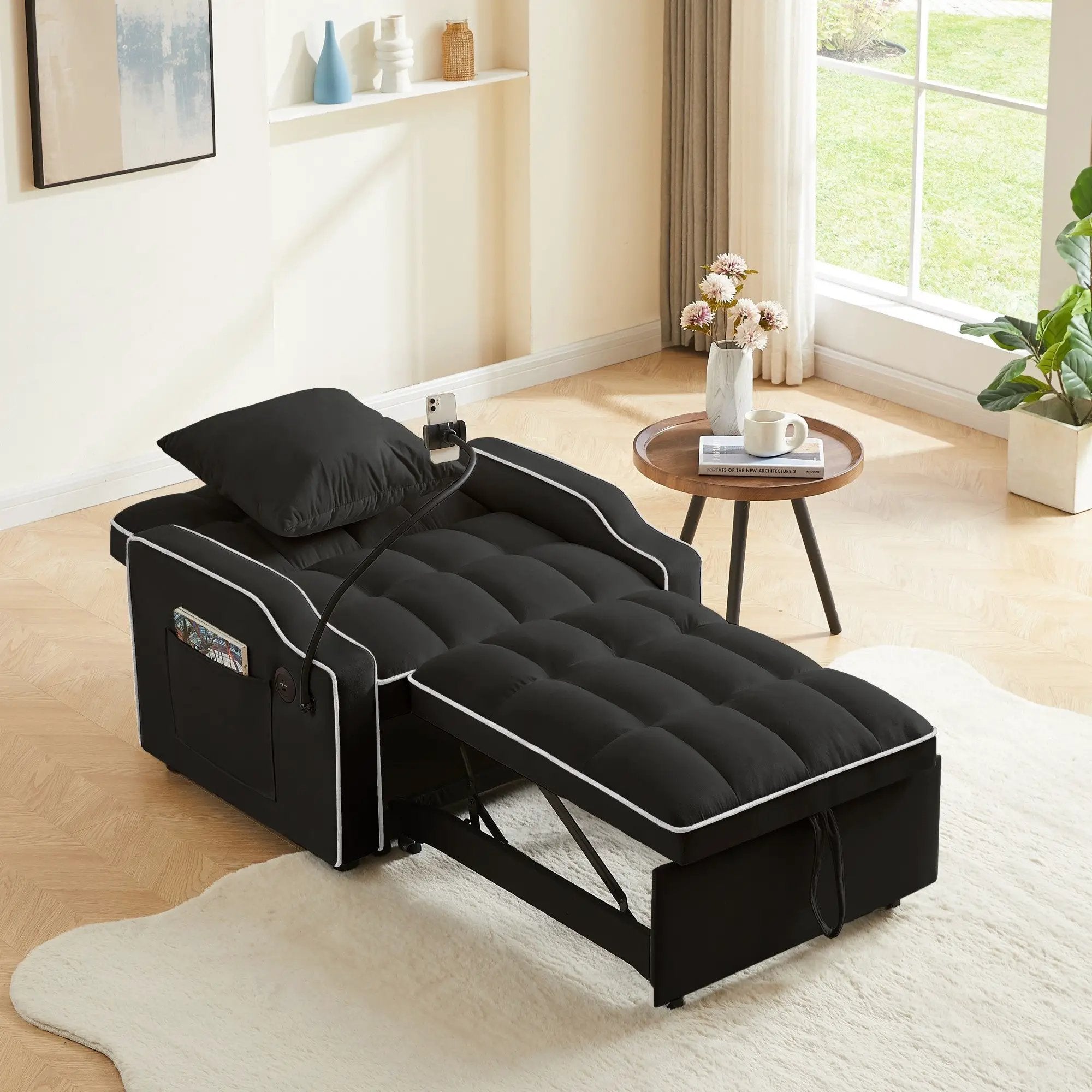 Sleeper Sofa Chair Bed - 3 In 1 Convertible Sofa by HouseOfZazla