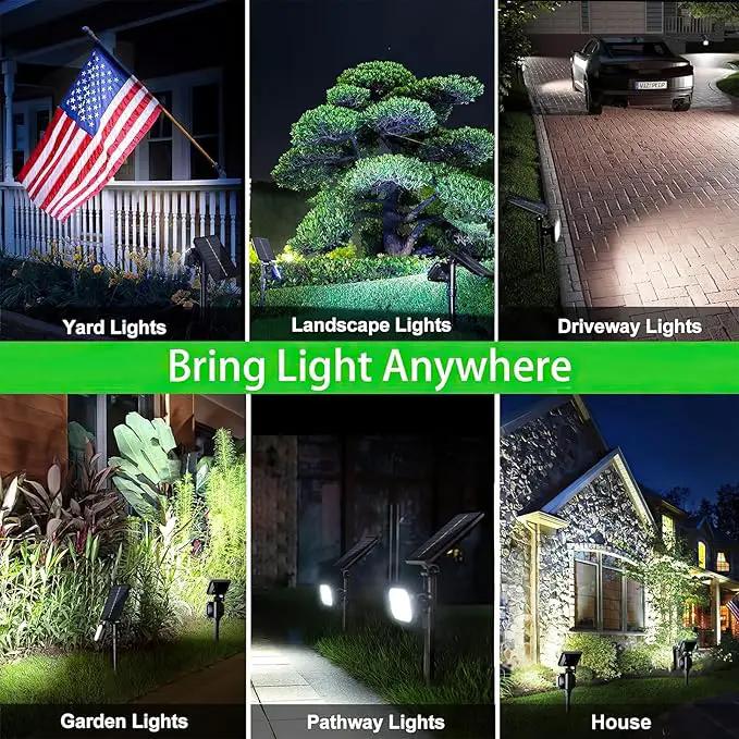JSOT Outdoor Spotlights - Solar Spot Light Solar Lights Outdoor Waterproof Landscape Spotlights Decoration for Outside Garden Yard Driveway Tree (Cool White, 2 Pack) by GreenHaven Gardens