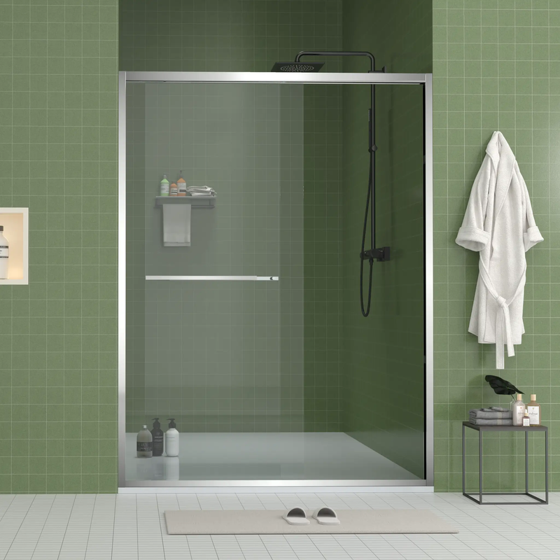 Aluminum Frame Double Sliding Shower Door (56-60"x70") by HouseOfZazla