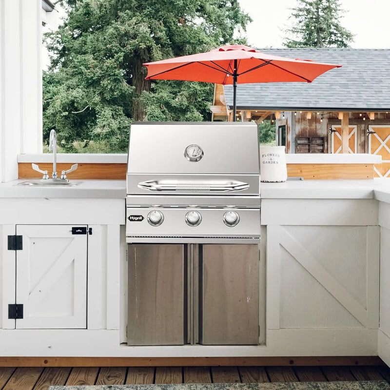 Hygrill Heavy Duty 3-Burner Built In Grill, Stainless Steel Grill Head for Outdoor Kitchen, Liquid Propane by GreenHaven Gardens