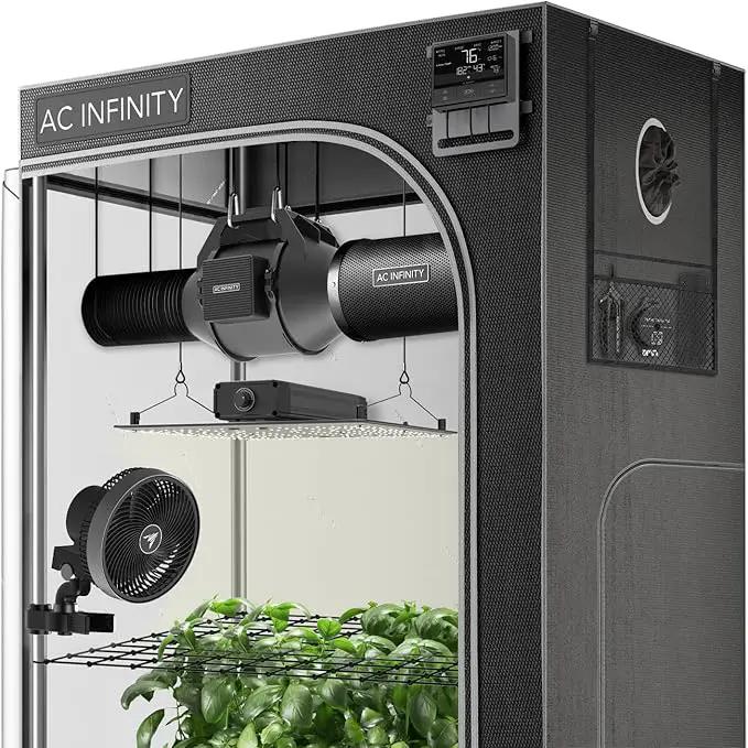 AC Infinity Advance Grow System 3x3, 3-Plant Kit, WiFi-Integrated Grow Tent Kit, Automate Ventilation, Circulation, Schedule Full Spectrum Samsung LM301H LED Grow Light, 2000D Mylar Tent by GreenHaven Gardens