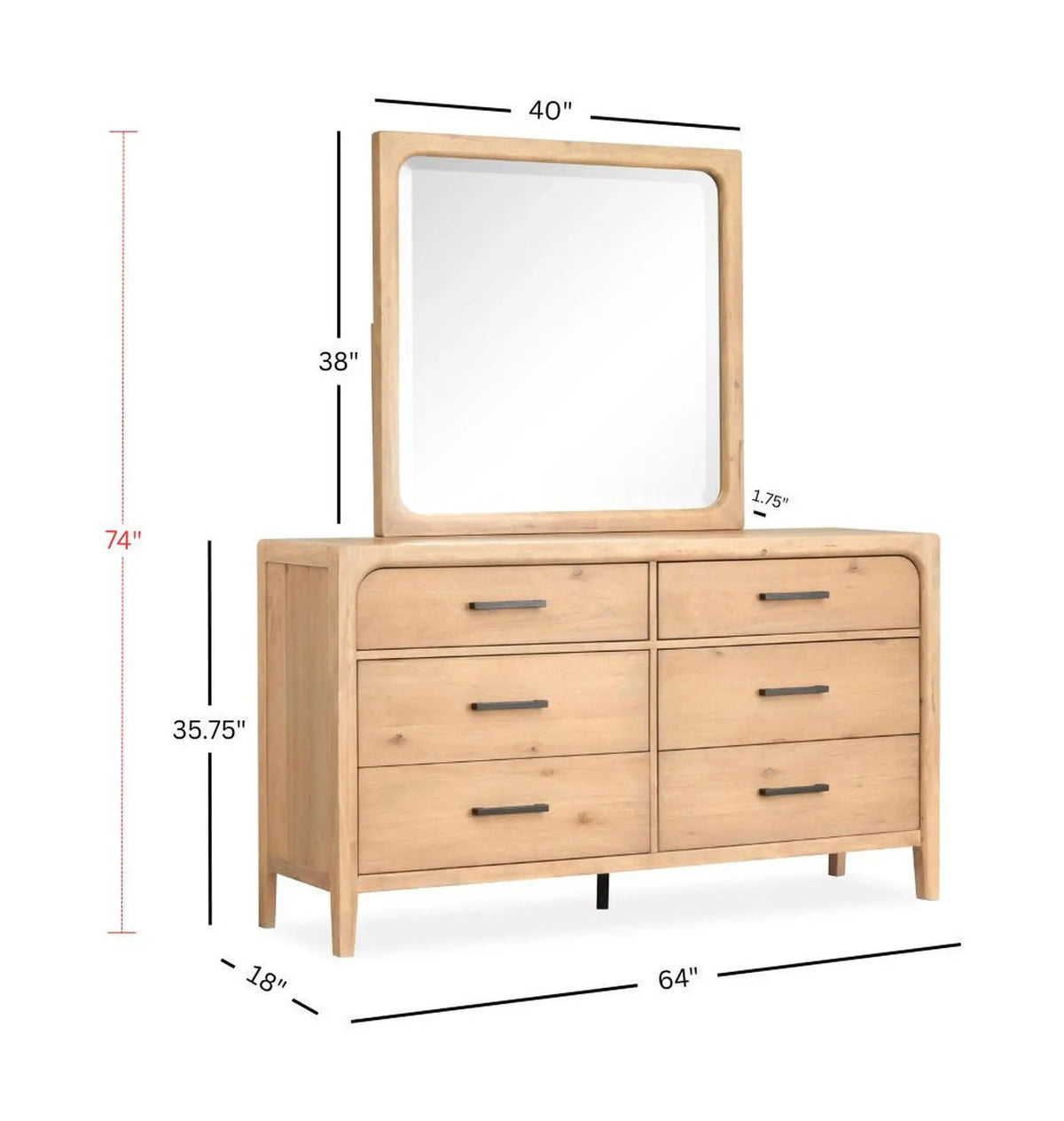 Somerset - Double Drawer Dresser, photo 4 of 13