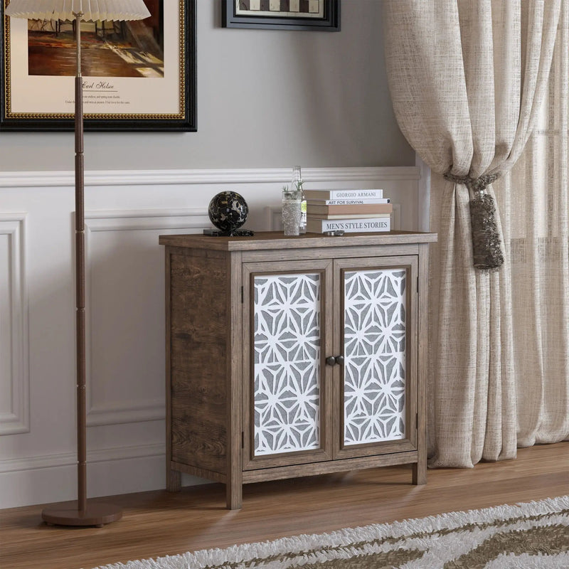Storage Cabinet, Organizer - Brown Antique White