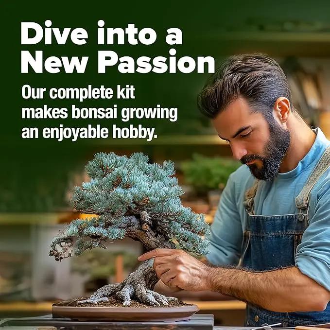 HOME GROWN Bonsai Tree Kit, Grow Your Own: Premium 4 Bonsai Trees Starter Kit | Unique Japanese Gardening Gift for Moms, Women, Men, Beginners & Gardeners | Creative Crafts for Adults BK1-2nd-MF by GreenHaven Gardens