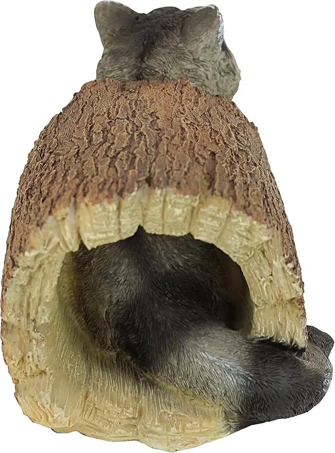 Design Toscano Bandit the Raccoon Indoor/Outdoor Garden Animal Statue, 10 Inch Long, Cast Stone Resin, Full Color Finish by GreenHaven Gardens