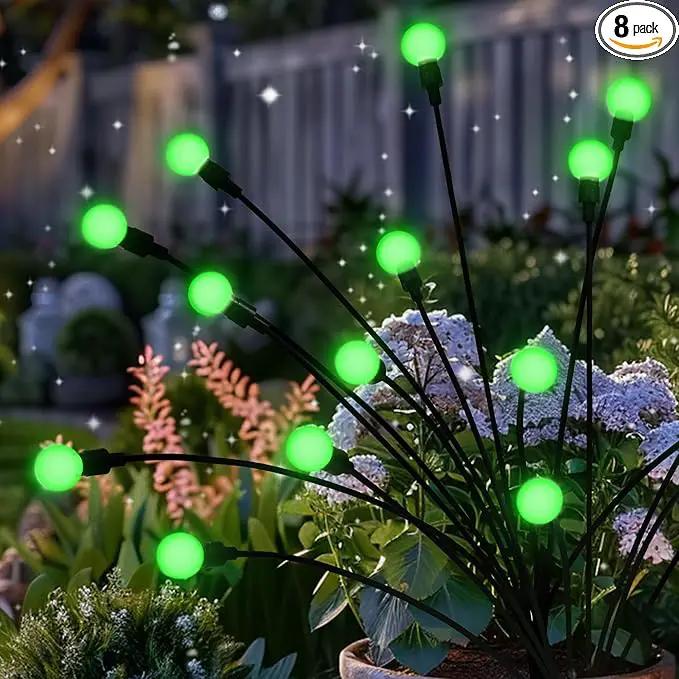 Solar Garden Lights,Solar Firefly Lights for Outdoor,Waterproof Garden Decor for Yard Patio Pathway Lawn, Green by GreenHaven Gardens