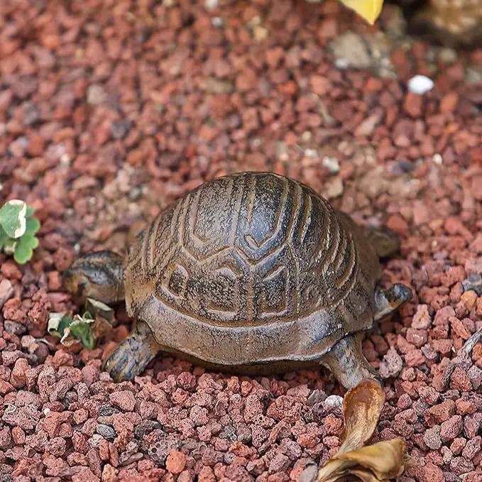 Key Hider Outdoor Turtle Cast Iron Hidden Spare Key Holder Outside Garden Indoor Decoration by GreenHaven Gardens