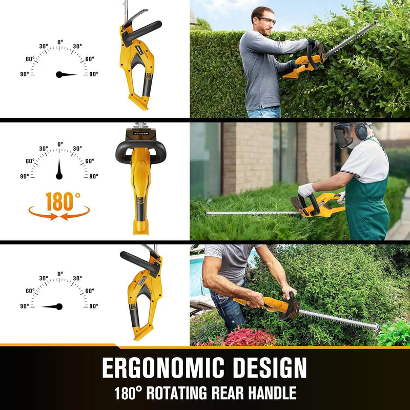 Cordless Hedge Trimmer 22-Inch Compatible with DEWALT 20V MAX Battery, Electric Hedge Trimmer Cordless, Bush Trimmers for Garden, Battery Powered Hedge Trimmers (Tool Only) by GreenHaven Gardens