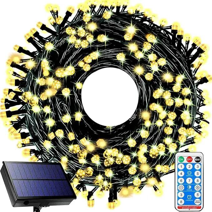 Solar String Lights Outdoor,115 Ft 300 LED Solar Christmas Lights with Remote,8 Modes Waterproof Patio Lights for Christmas Tree Patio Yard Garden Party Decor (Warm White) by GreenHaven Gardens