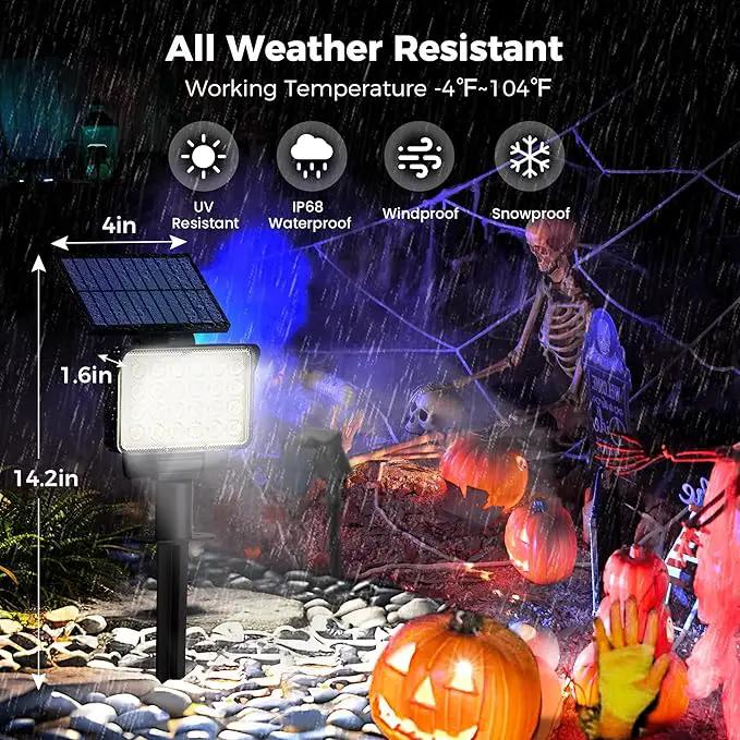 Solar Spot Lights Outdoor Waterproof for Flag, Tree, House, Garden, Yard, Landscape Spotlights for Accent Uplighting Halloween Christmas Decorations-4 Pack by GreenHaven Gardens