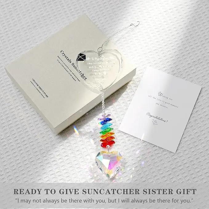 Sister Gifts, Sister Birthday Gifts, Crystal Suncatcher Gifts for Sister, Sisters Gifts from Sister, Unique Gifts for Sister, Window Hangings Home Decoration by GreenHaven Gardens