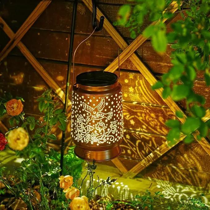 Hummingbird Solar Lanterns Outdoor Waterproof Large Metal Hanging Lantern with 2000mAh Battery, Solar-Powered Garden Lights Decor for Yard, Patio, Backyard - Birthday Gift for Women, Mom, Grandma by GreenHaven Gardens