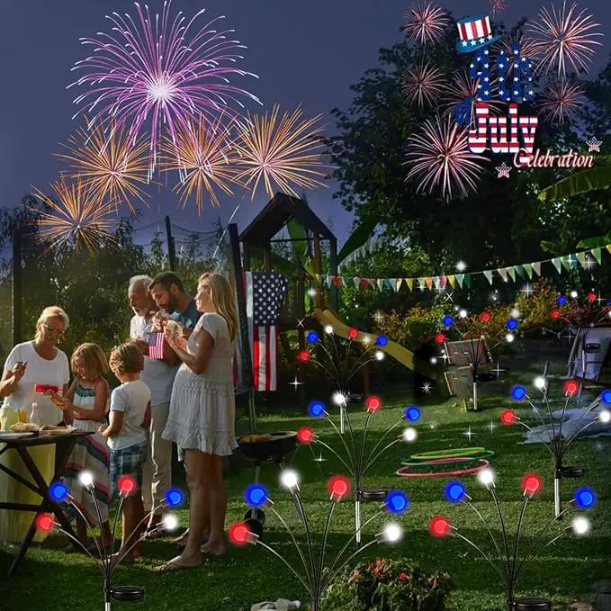 Albelt 2024 6pack Solar American Flag Lights - Solar Firefly Lights Outdoor 36LED Waterproof of The United States for Memory Day, Independence Day, National Day Decoration (Red+White+Blue) by GreenHaven Gardens
