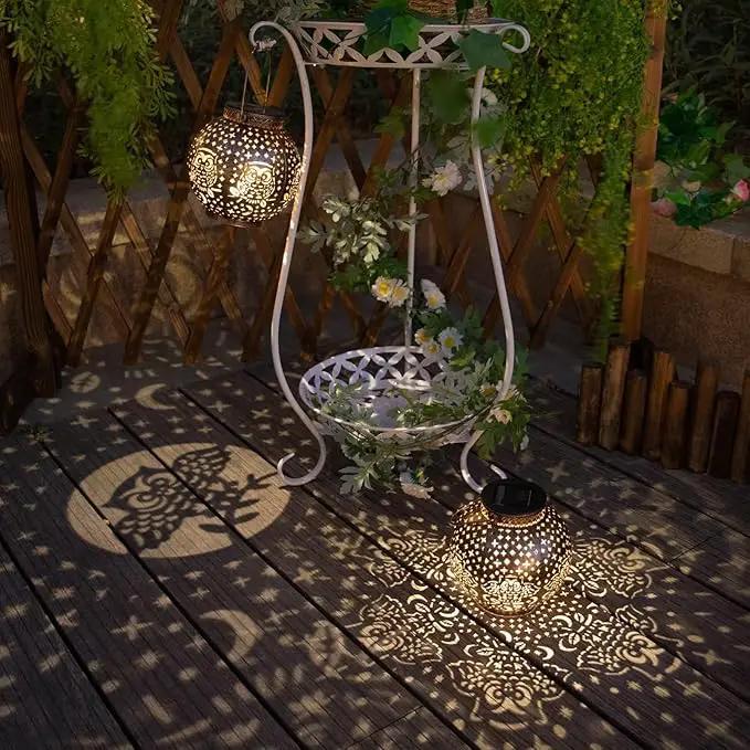 Solar Lanterns Outdoor Waterproof Garden Decorative Lights Owl Hanging Solar Lanterns for Patio, Table, Pathway, Balcony, Lawn, Yard Decor 2 Pack by GreenHaven Gardens