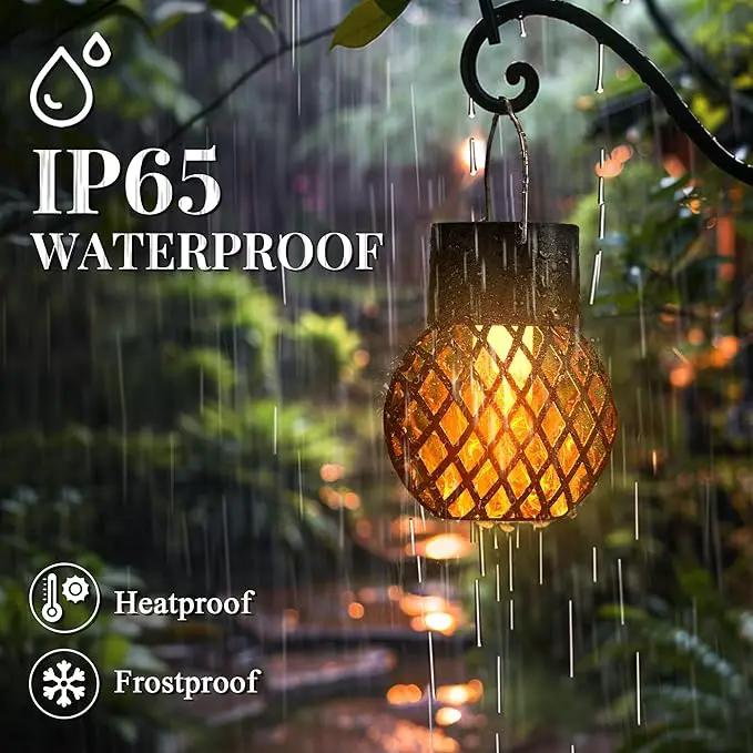 GIGALUMI 8 Pack Solar Lanterns for Outside,Solar Hanging Lights Outdoor Waterproof with Flickering Flame,Solar Powered Outdoor Lights Garden Decor for Yard,Patio,Tree,Camping,Festival Decoration by GreenHaven Gardens