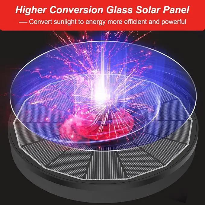 Solar Fountain with Red Flower - Attract Birds - Upgrade 3.5W Solar Bird Bath Fountains, Solar Powered Water Feature Fountain Pump with 7 Nozzles for Hummingbirds, Garden, Pool, and Pond by GreenHaven Gardens