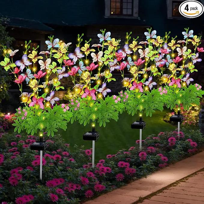 Solar Garden Lights Outdoor Waterproof Butterfly Decor,Solar Swaying Butterfly Lights,Solar Decorative Flowers Stakes for Garden Yard Pathway Fairy Outdoor Decor by GreenHaven Gardens