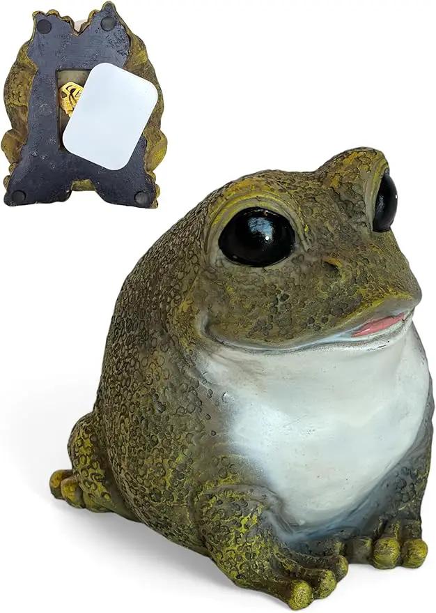 Stocky Frog Decorative Garden Statue and Key Hider - Hides a Secret Extra Hidden Key Outside in Garden, Yard or Porch by GreenHaven Gardens