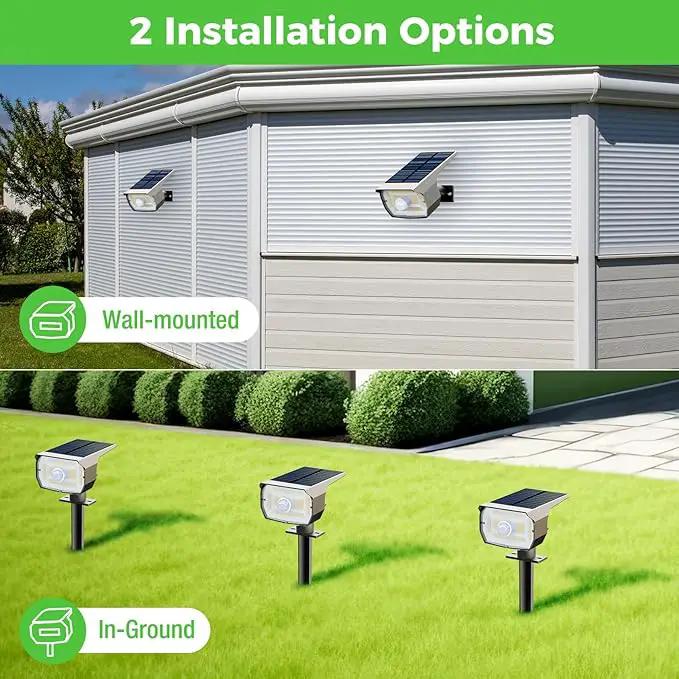 nipify Solar Lights Outdoor Waterproof, Motion Sensor Spot Lights- 4 Pack/56 LED/3 Modes Solar Powered Spotlights 2-in-1 Auto On/Off Landscape Lighting for Outside Yard Wall Garden, Cool White by GreenHaven Gardens