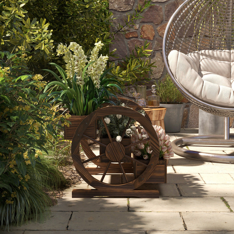 3-Tier Raised Garden Bed Planter with Drainage - Natural Wood, photo 2 of 10